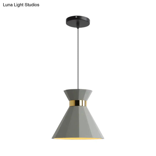 8.5’/10.5’ Nordic Grey Cement Suspension Light - Head Hourglass Ceiling Pendant For Dining Room