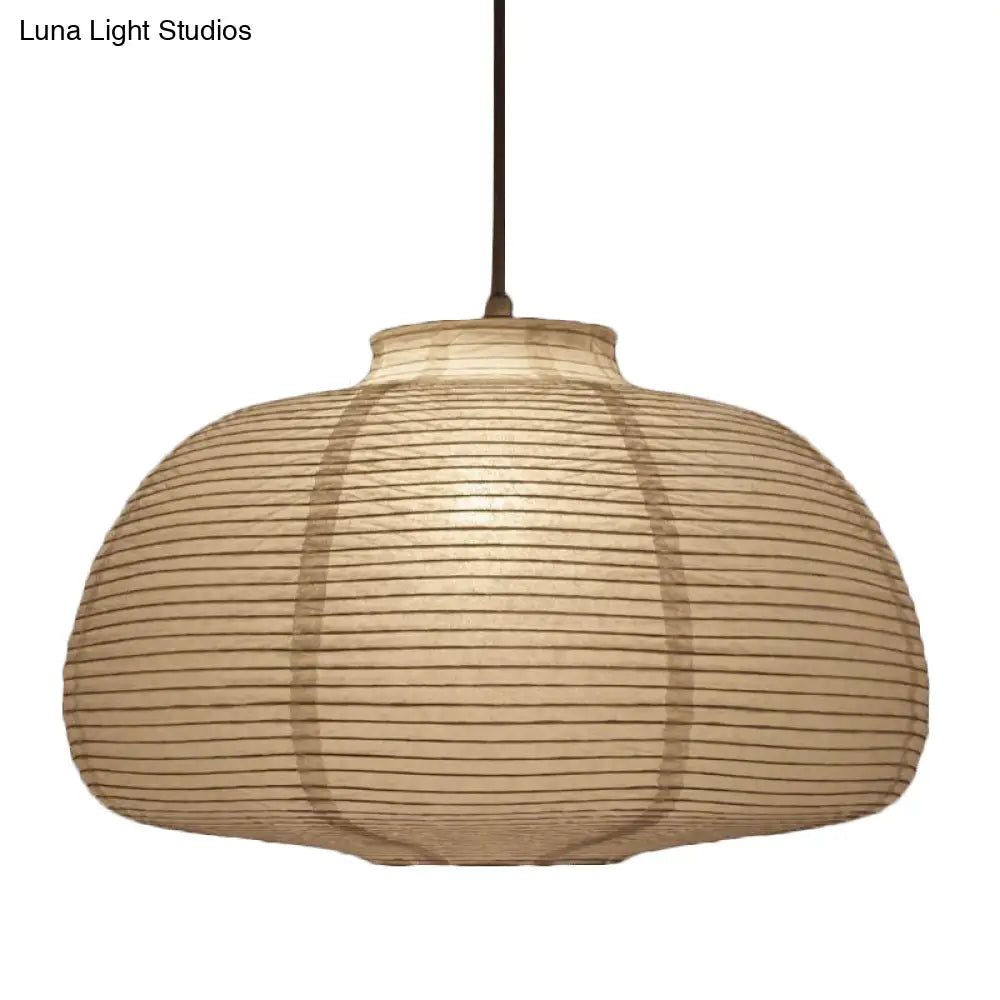 8.5’/11.5’/16.5’ Wide Lantern Suspension Pendant Traditional Paper White 1 Light Hanging Lamp