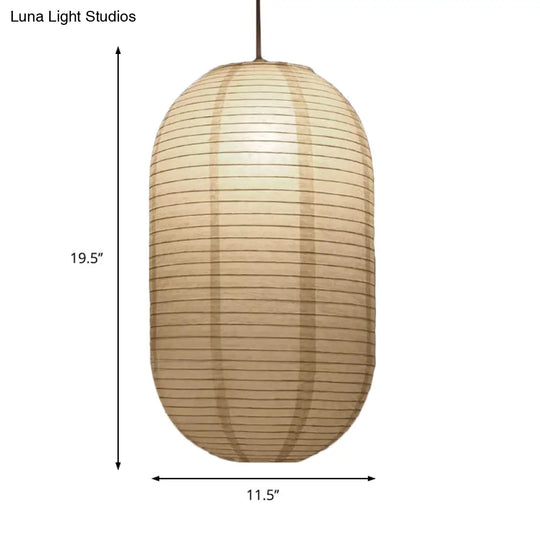 8.5’/11.5’/16.5’ Wide Lantern Suspension Pendant Traditional Paper White 1 Light Hanging Lamp