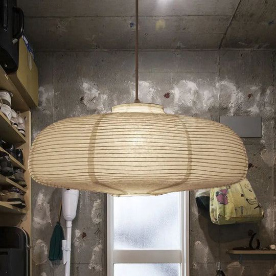 8.5’/11.5’/16.5’ Wide Lantern Suspension Pendant Traditional Paper White 1 Light Hanging Lamp