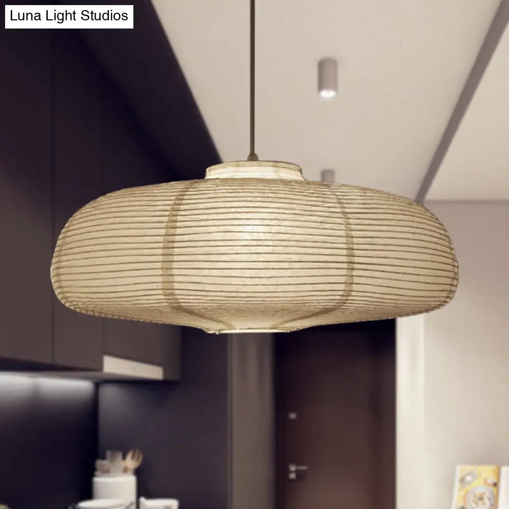 8.5’/11.5’/16.5’ Wide Lantern Suspension Pendant Traditional Paper White 1 Light Hanging Lamp