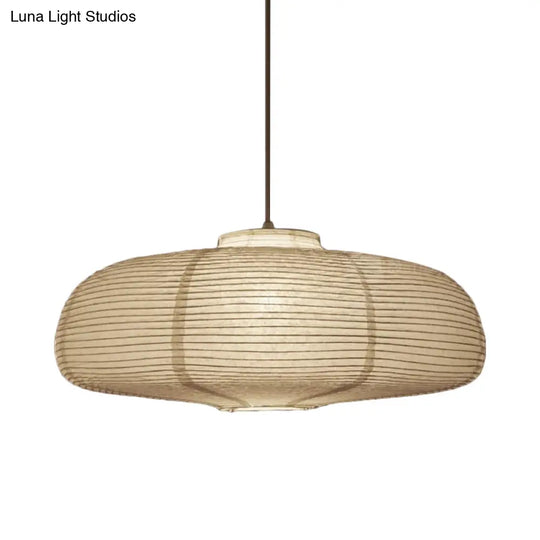 8.5’/11.5’/16.5’ Wide Lantern Suspension Pendant Traditional Paper White 1 Light Hanging Lamp