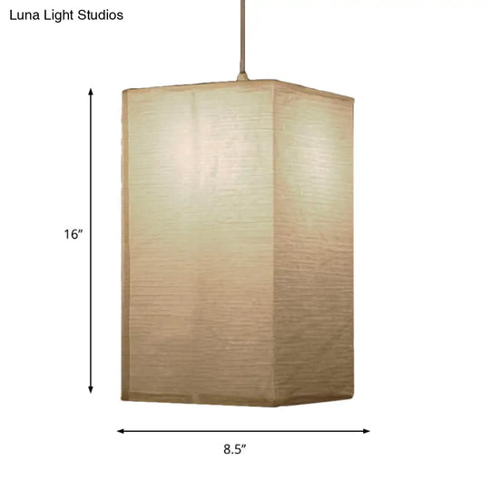 8.5’/11.5’/16.5’ Wide Lantern Suspension Pendant Traditional Paper White 1 Light Hanging Lamp