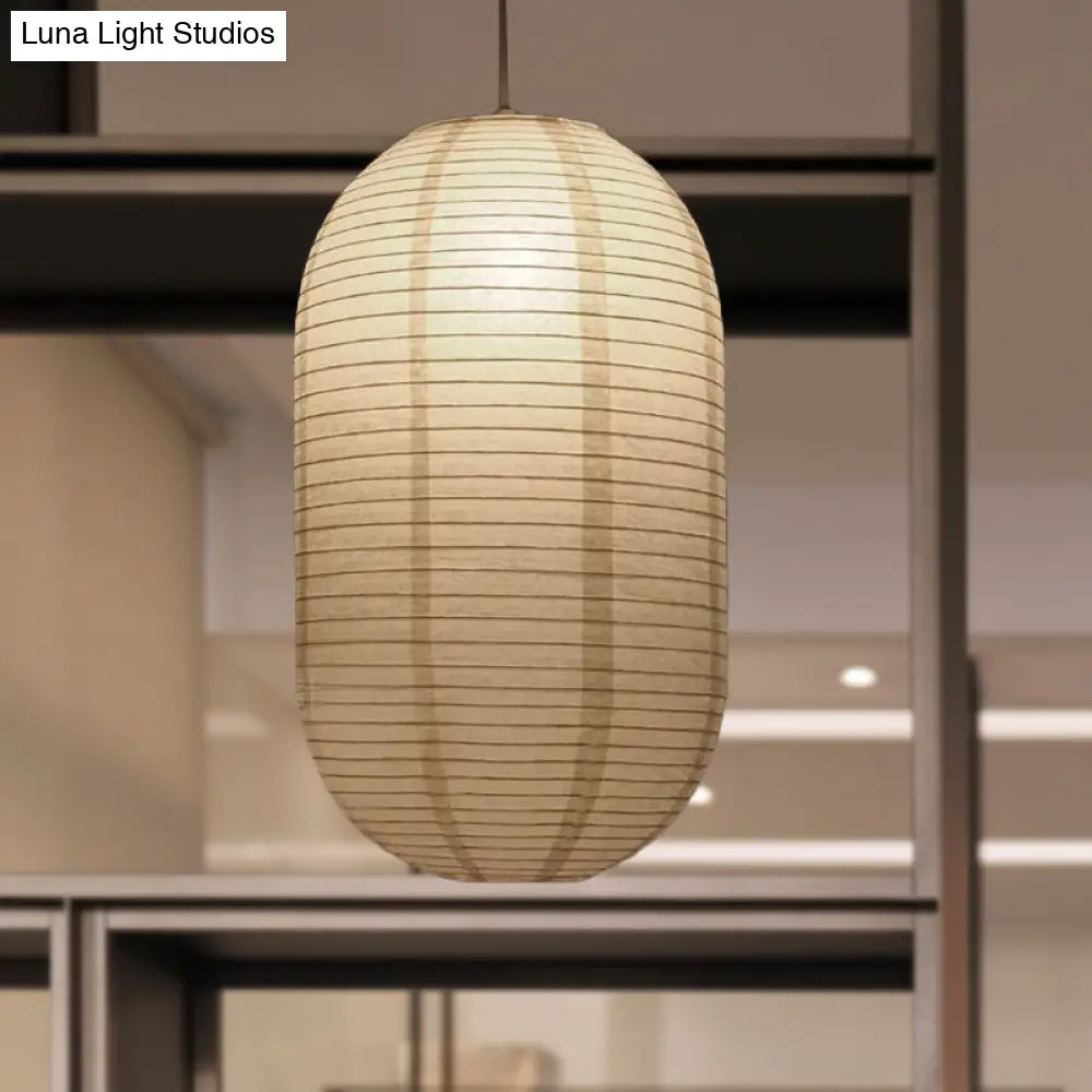 8.5’/11.5’/16.5’ Wide Lantern Suspension Pendant Traditional Paper White 1 Light Hanging Lamp