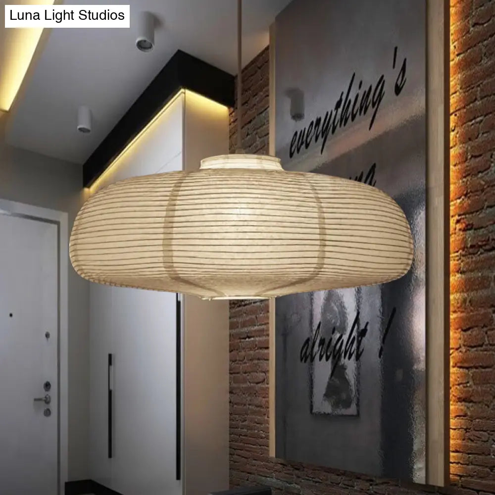 8.5’/11.5’/16.5’ Wide Lantern Suspension Pendant Traditional Paper White 1 Light Hanging Lamp