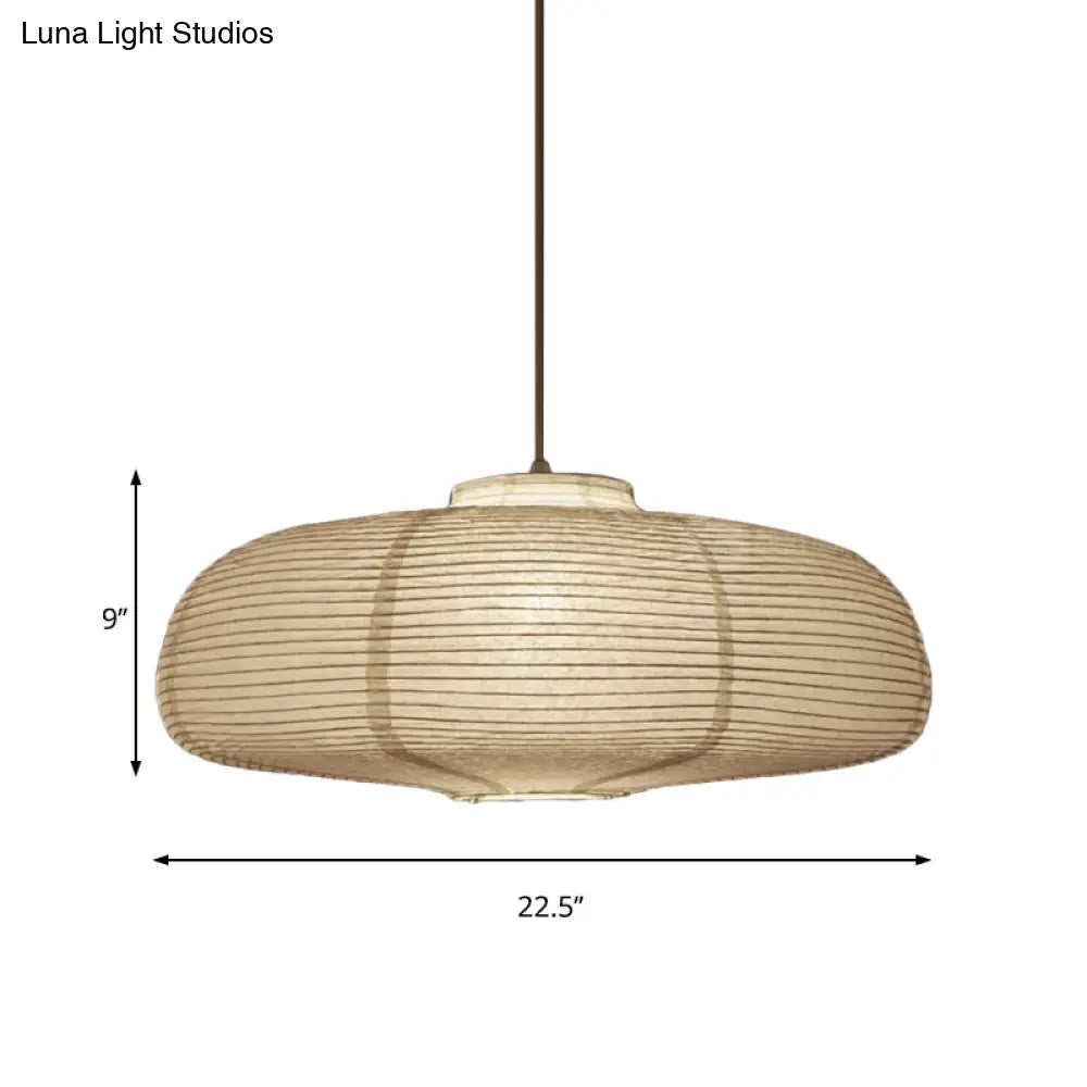 8.5’/11.5’/16.5’ Wide Lantern Suspension Pendant Traditional Paper White 1 Light Hanging Lamp