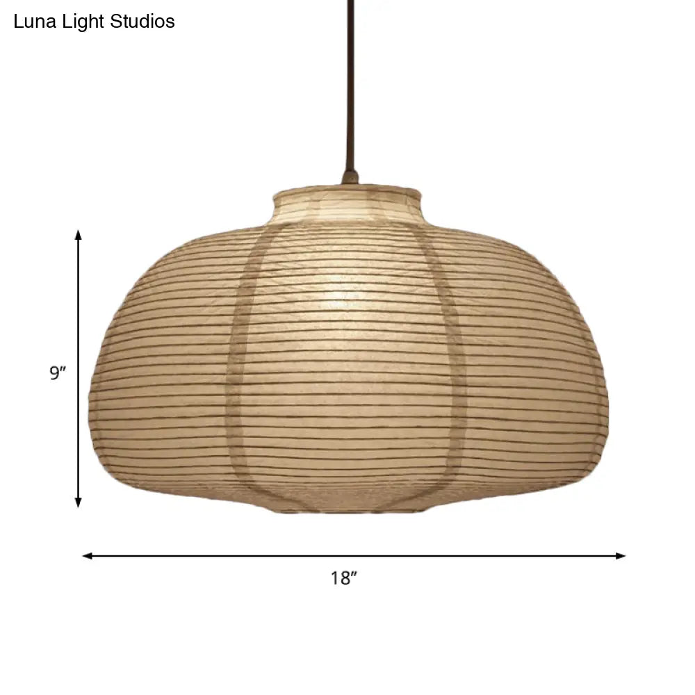 8.5’/11.5’/16.5’ Wide Lantern Suspension Pendant Traditional Paper White 1 Light Hanging Lamp