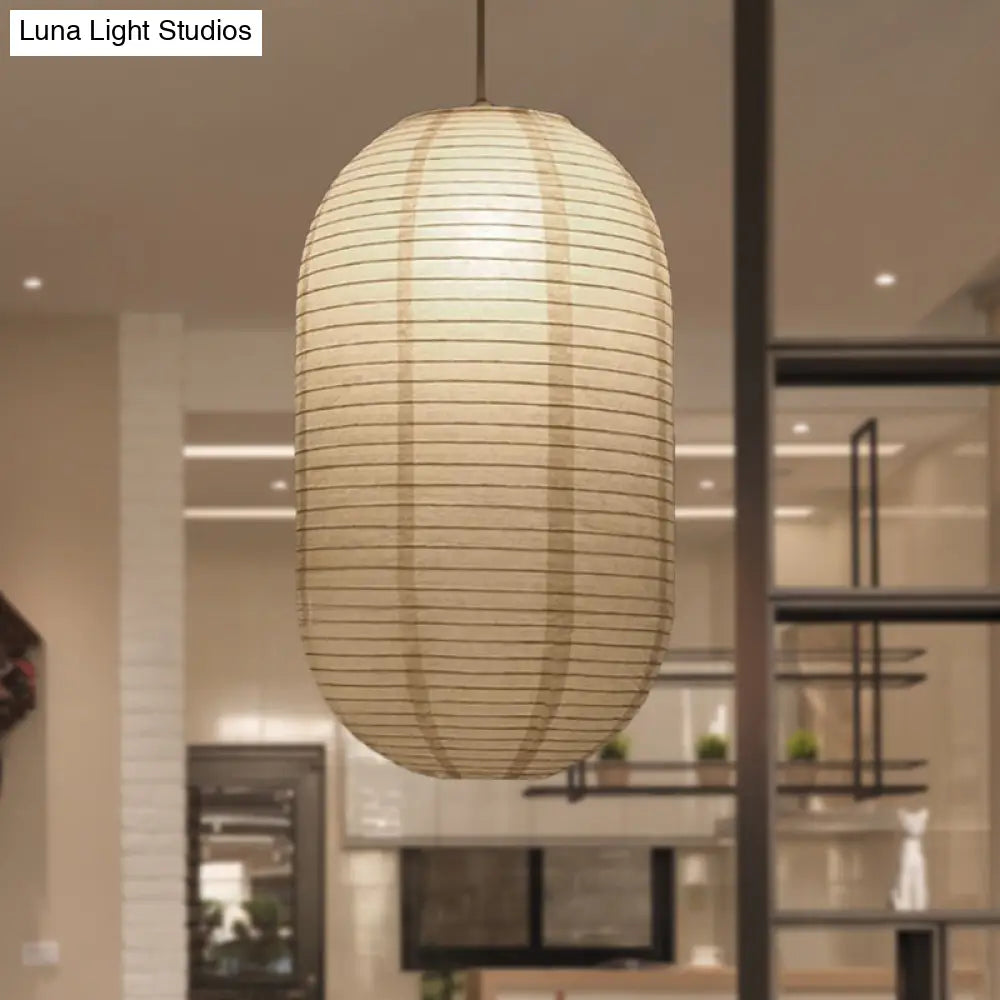 8.5’/11.5’/16.5’ Wide Lantern Suspension Pendant Traditional Paper White 1 Light Hanging Lamp