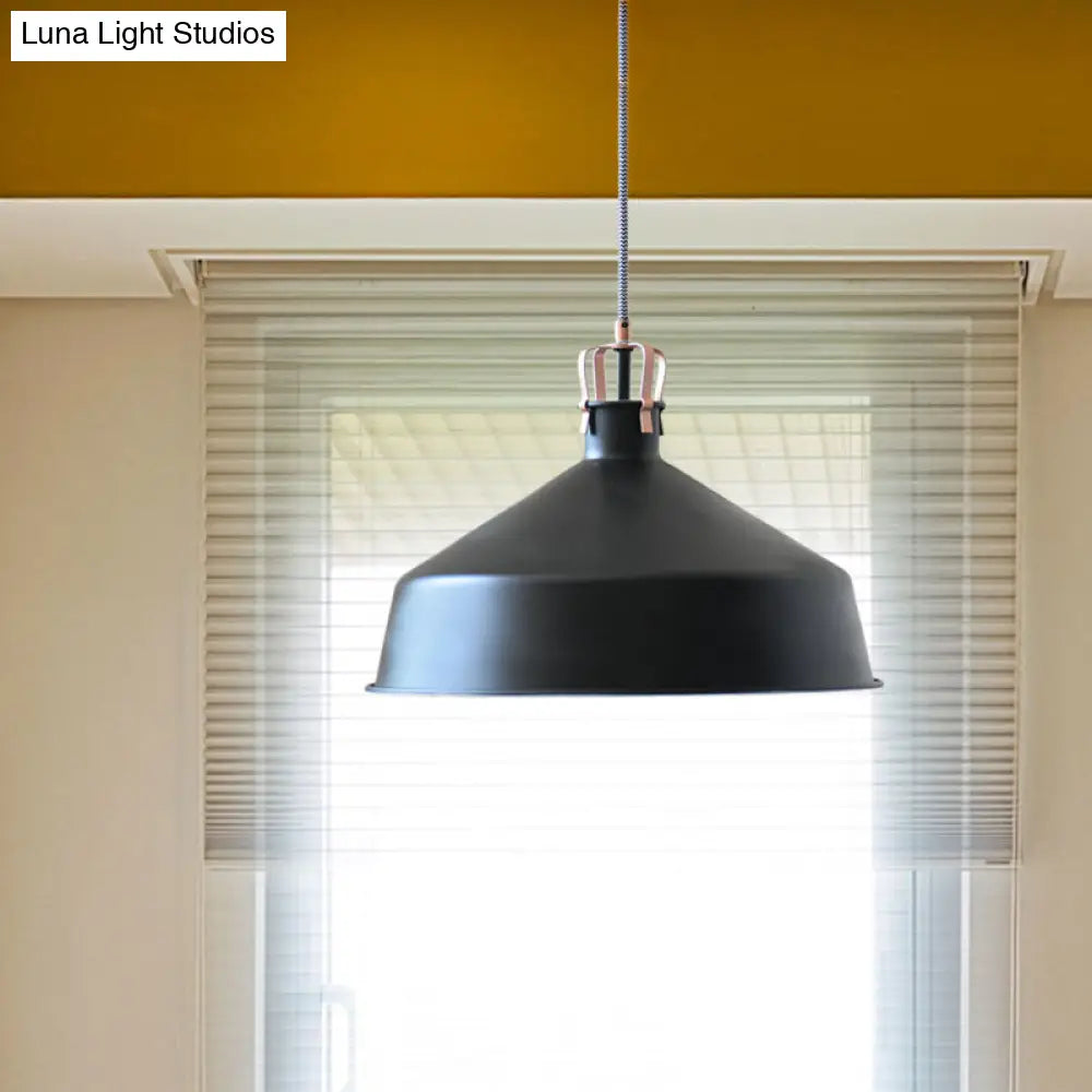 8.5’/13’ Minimalistic Dome Pendant Ceiling Light In Black/White - Metallic Finish For Living Room