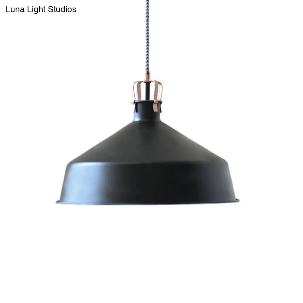 8.5’/13’ Minimalistic Dome Pendant Ceiling Light In Black/White - Metallic Finish For Living Room