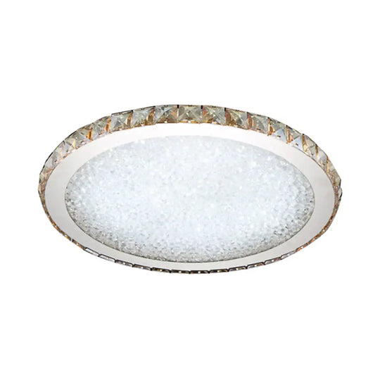 8.5/14/18 Wide Modern Crystal Led Ceiling Light Fixture - Flush Mount Clear/Amber Warm/White Clear /