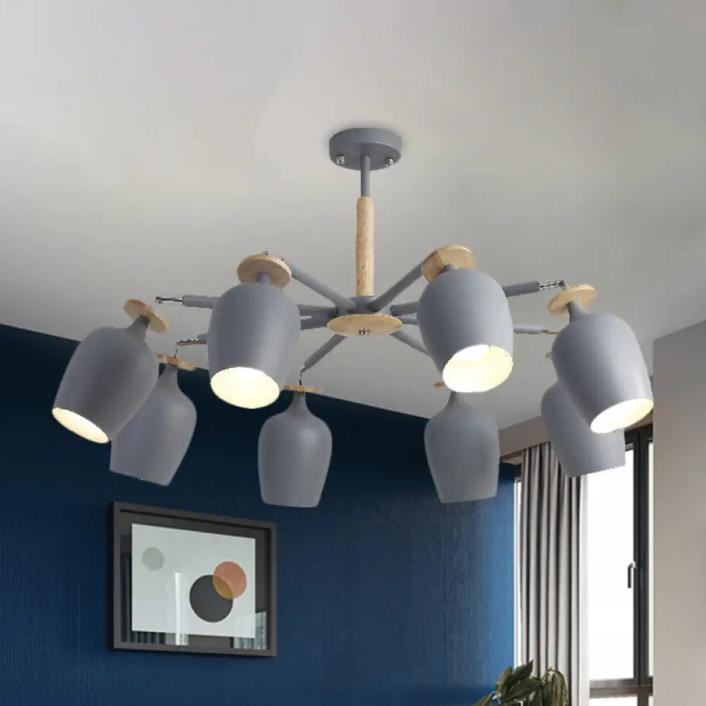 8 - Light Grey Tulip Ceiling Fixture: Sleek Semi Flush Mount Lighting For Living Room