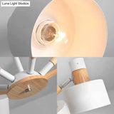8-Light Macaron Round Shade Semi Flushmount For Kindergarten Ceiling Light