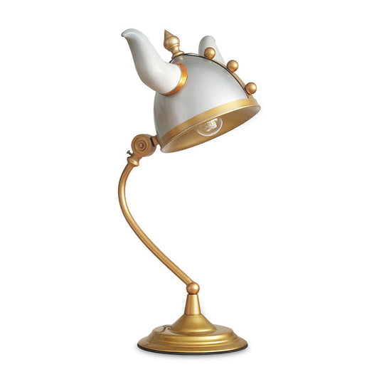 Florine - Gray Ox Horn Helm Shape Study Lamp: Modern Single Bulb Task Light with