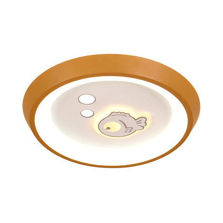 Ultrathin Ceiling Flush Light For Kids Bedroom - Acrylic Led Lamp In White With Cute Cartoon Design