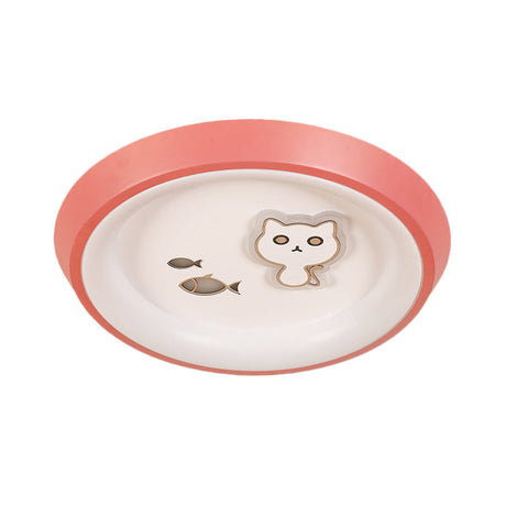 Ultrathin Ceiling Flush Light For Kids Bedroom - Acrylic Led Lamp In White With Cute Cartoon Design