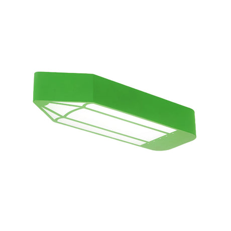 Kids Style Led Flush Mount Ceiling Light For Nursery School - Red/Blue/Green Pencil Design