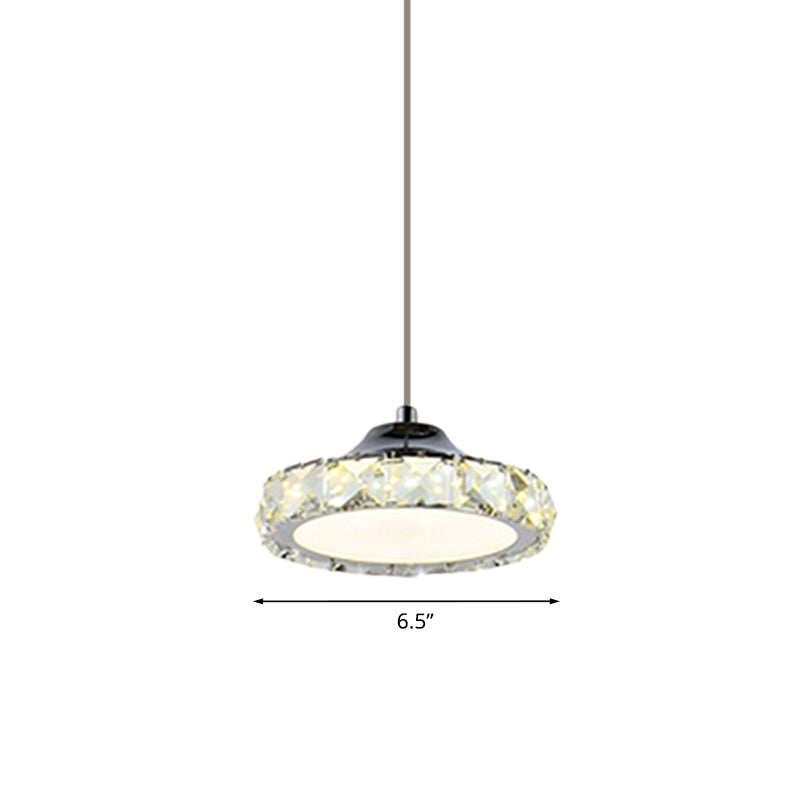 Led Crystal Pendant Light: Simplicity Chrome Dining Room Lamp