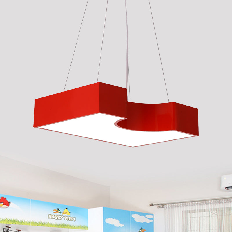 Arch Bridge Kindergarten Led Pendant Light In Vibrant Red/Blue/Yellow Colors Red