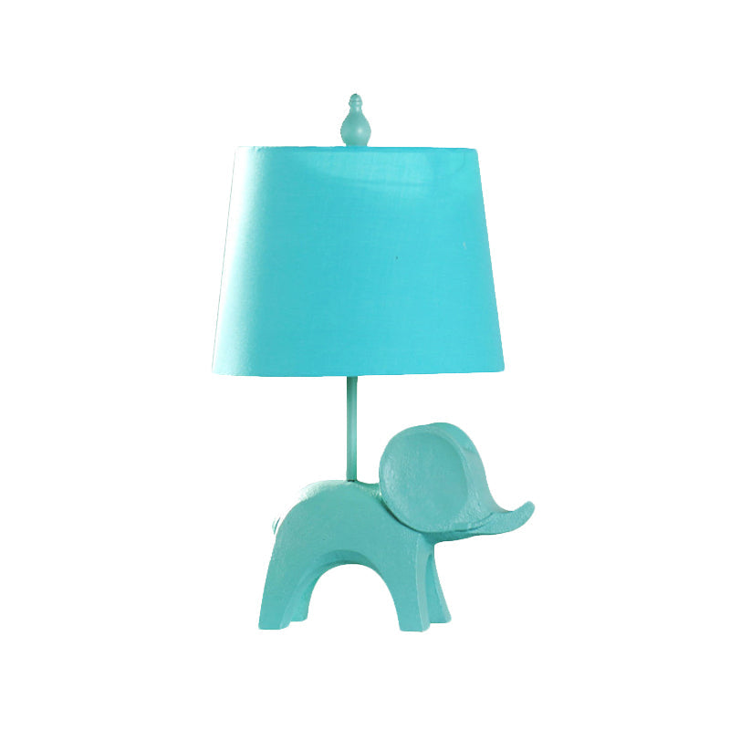 Colorful Cartoon Animal Table Lamp With Fabric Shade - Pink Elephant Peacock Blue Or Yellow