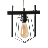 Metal Caged Pendant Lighting - Farmhouse Style Hanging Lamp 1 Light Black (1/3-Pack) / B