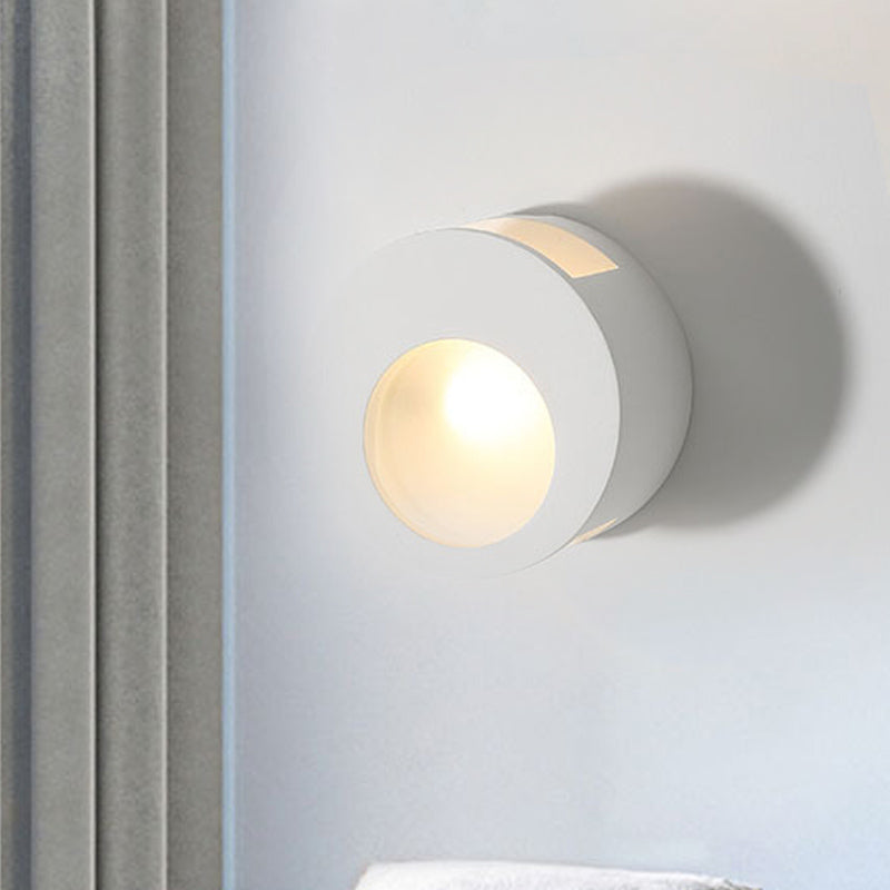 Modern Gypsum Wall Sconce Lamp - 1 Light Led Lighting In White For Living Room