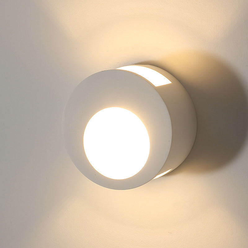 Modern Gypsum Wall Sconce Lamp - 1 Light Led Lighting In White For Living Room
