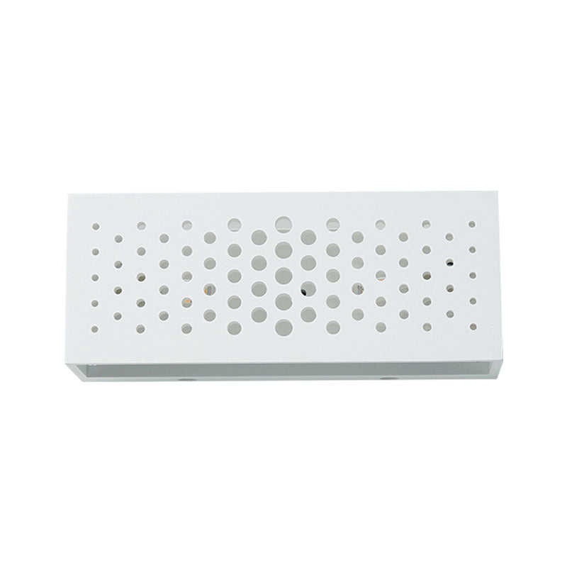 Laser Cut Minimalist Rectangle Box Wall Sconce: White Gypsum 1 Head Bedroom Light Fixture
