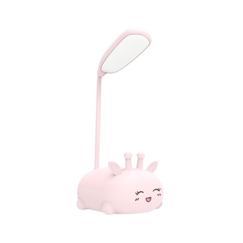 Zoey - Sika Cartoon Sika Deer Desk Lamp Plastic Kid Room LED Night Light with Flexible Arm in White/Pink/Blue