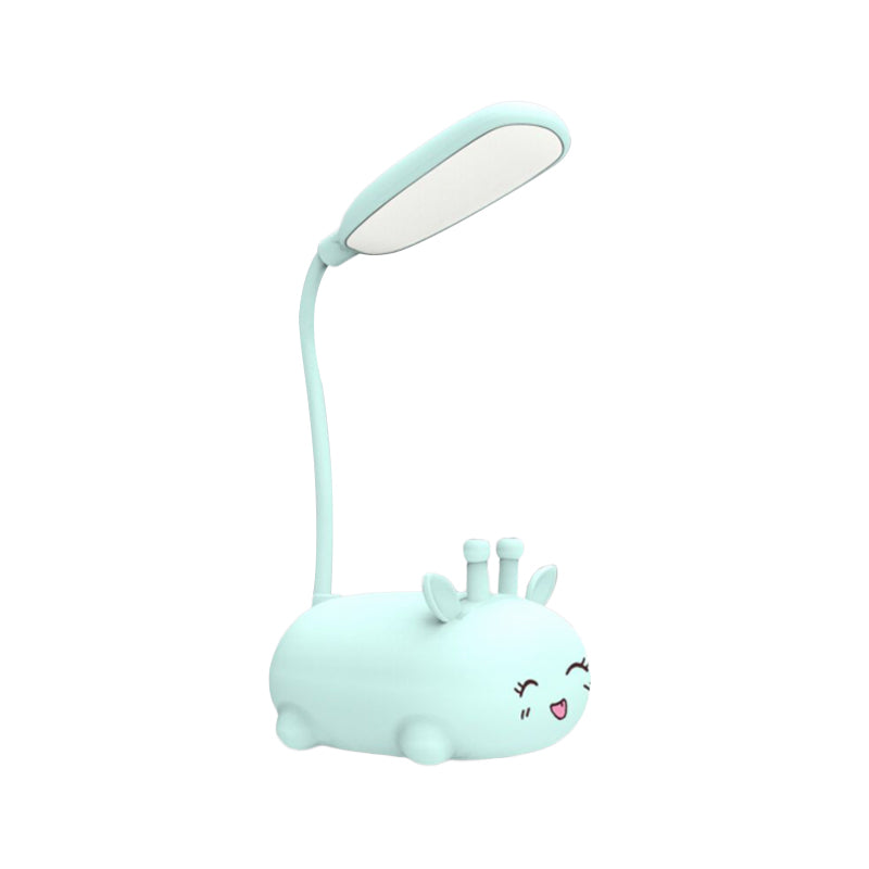 Zoey - Sika Cartoon Sika Deer Desk Lamp Plastic Kid Room LED Night Light with Flexible Arm in White/Pink/Blue