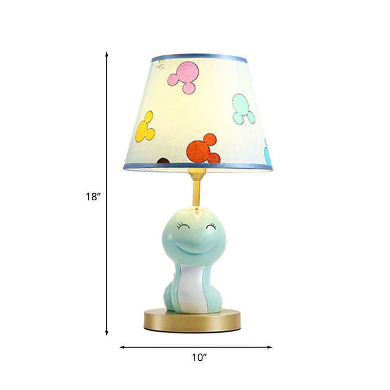 Cute Cartoon Snake Resin Night Lamp - Blue Table Light For Kids Bedside