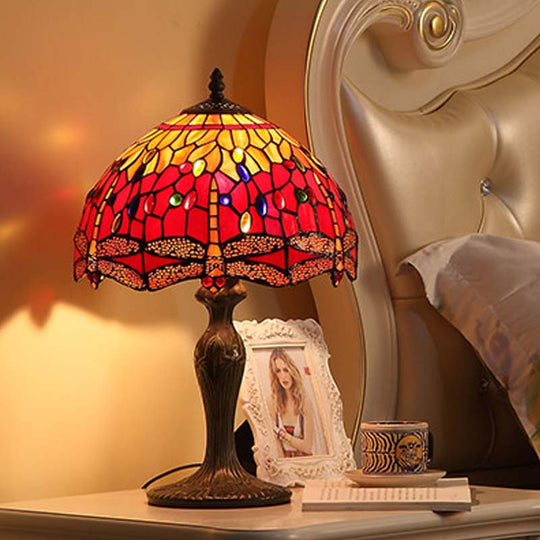 Mila - Dragonfly Table Lighting Stained Glass Tiffany Style Lamp