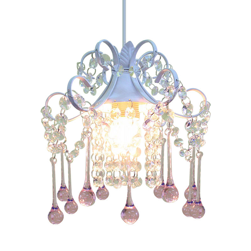 Minimalist Crystal Ceiling Lamp With Hand-Cut Design And Blue/Pink Down Lighting