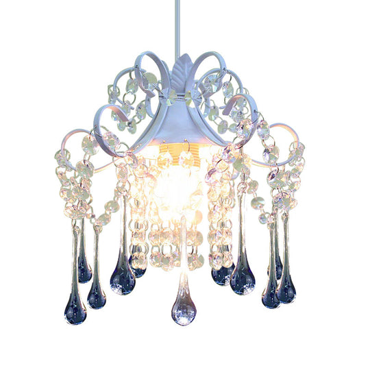 Hand-Cut Crystal Pendant Ceiling Lamp - Cascade Restaurant - Minimalist Design - Blue/Pink Down Lighting