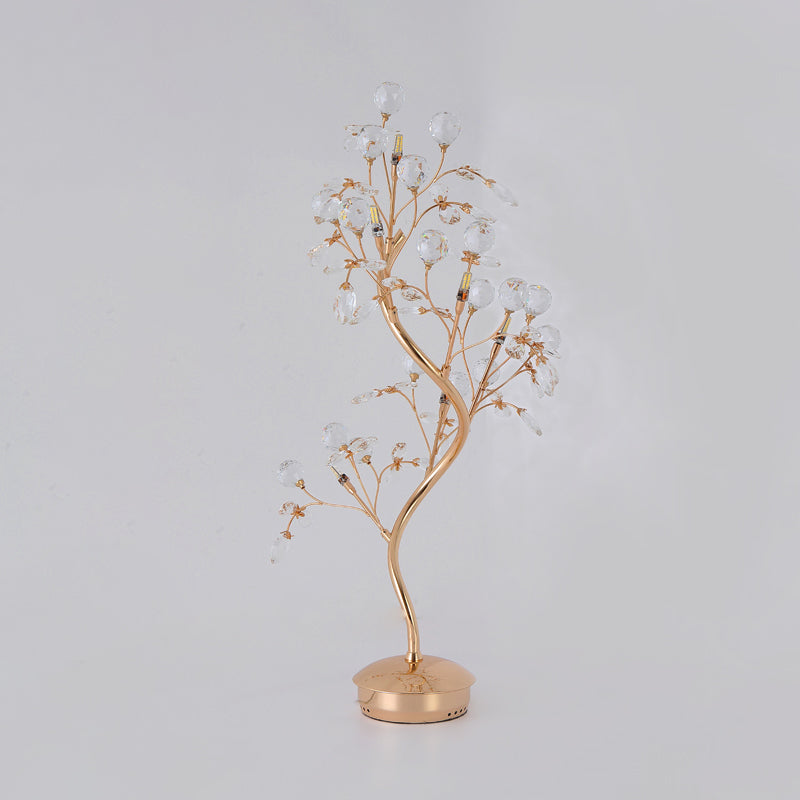 Mia - Gold Branch Beveled Crystal Table Light Postmodern Living Room LED Nightstand Lighting in Gold
