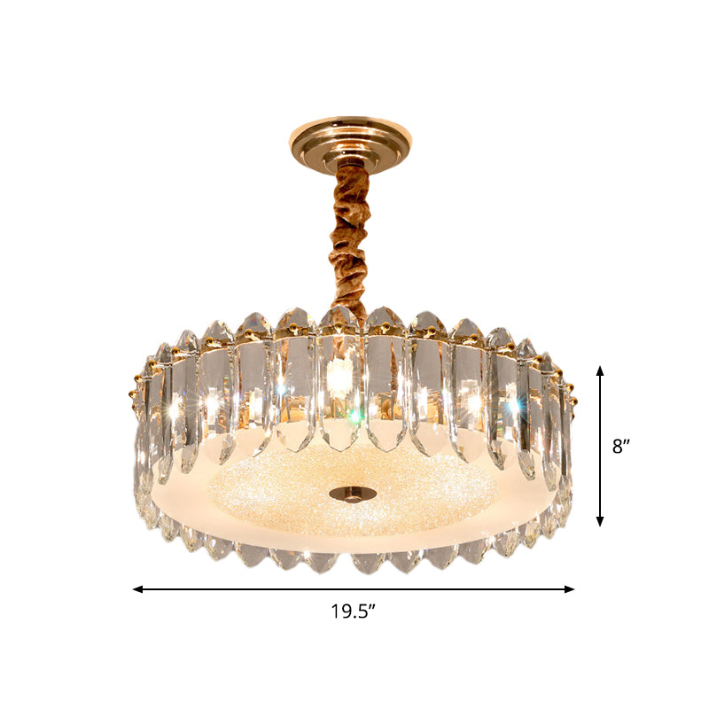 Clear Crystal Chandelier: Modern 6-Light Hanging Lamp for Bedroom