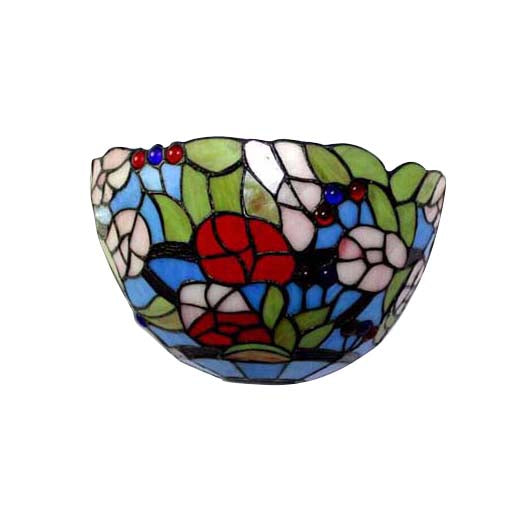 Stained Glass Tiffany Wall Sconce - Elegant Floral Design For Indoor Living Room Lighting
