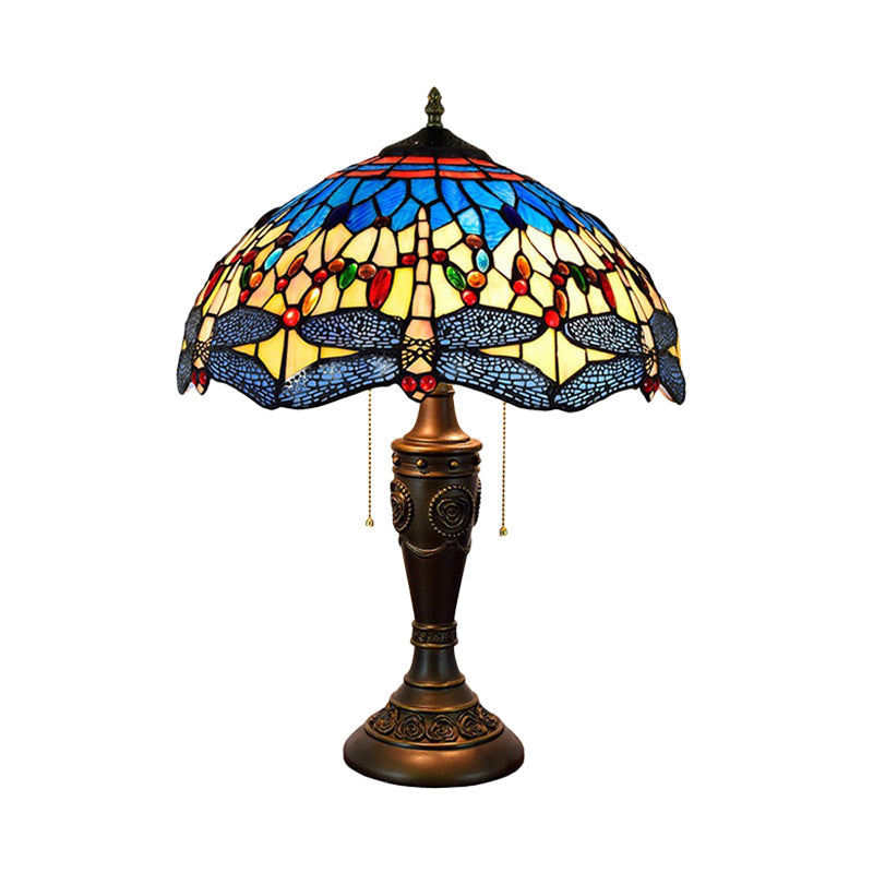 Daniela - Dragonfly Jeweled Table Lamp - Mediterranean Inspired Nightstand Light