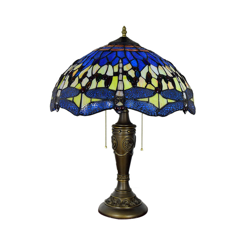 Daniela - Dragonfly Jeweled Table Lamp - Mediterranean Inspired Nightstand Light