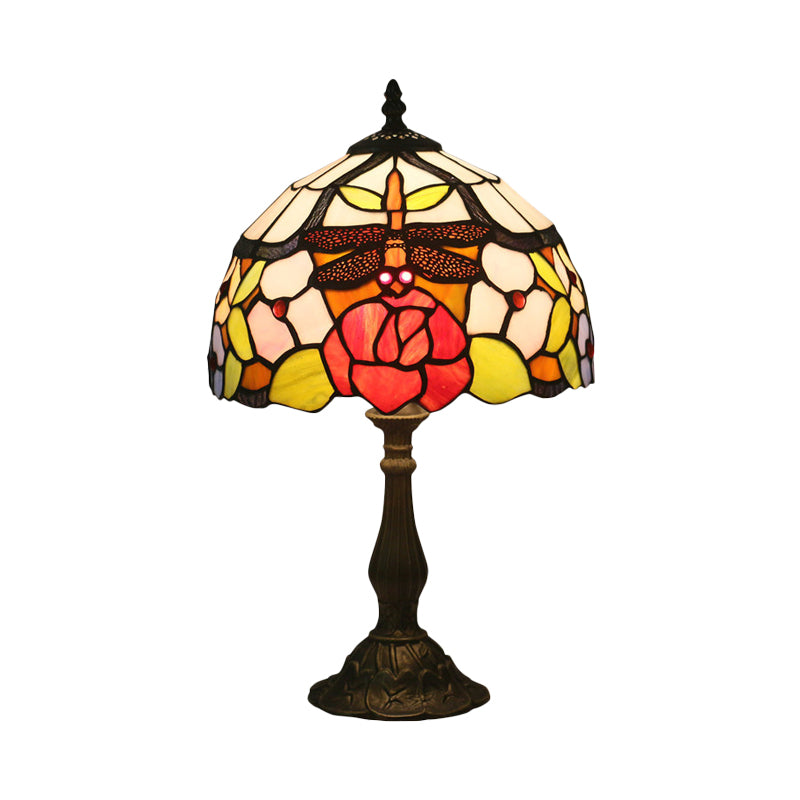 Rachele - Bronze Domed Task Lighting Mediterranean Table Lamp - 1 Light Stained