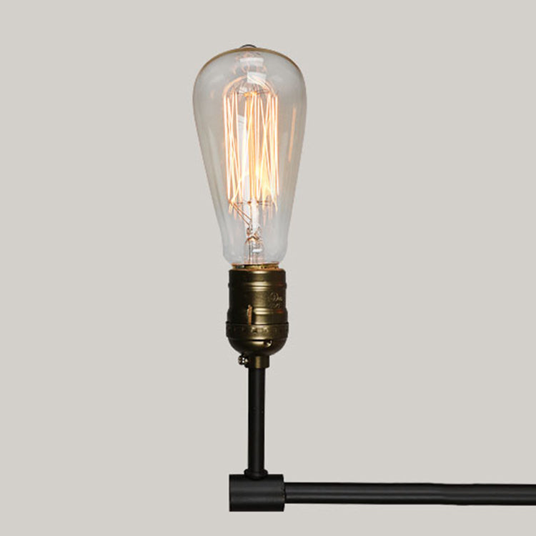 Vintage Industrial Multi-Light Chandelier - Iron Exposed Pendant Lighting for Dining Room, Black