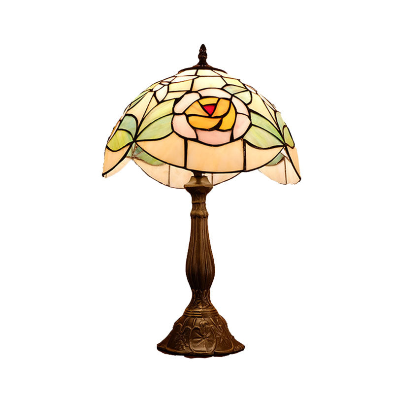 Mediterranean Cut Glass Night Lamp With Rose Pattern