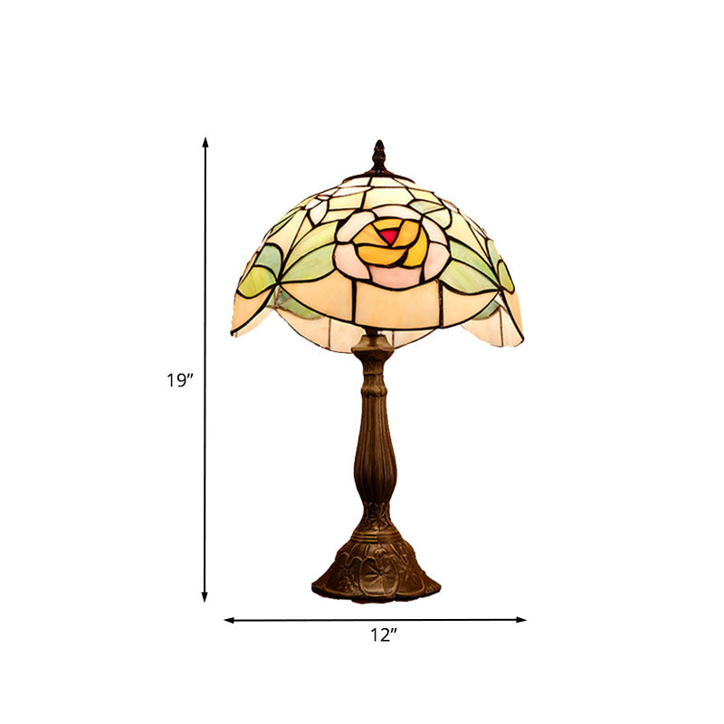 Mediterranean Cut Glass Night Lamp With Rose Pattern