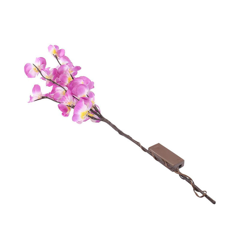 White/Purple And Pink Led Moth Orchid Table Light For Bedroom - Decorative Nightstand Lighting