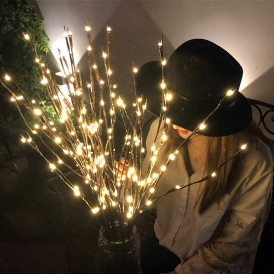 Gatria - Modern LED Metal Night Table Lighting for Living Room: Black Branching