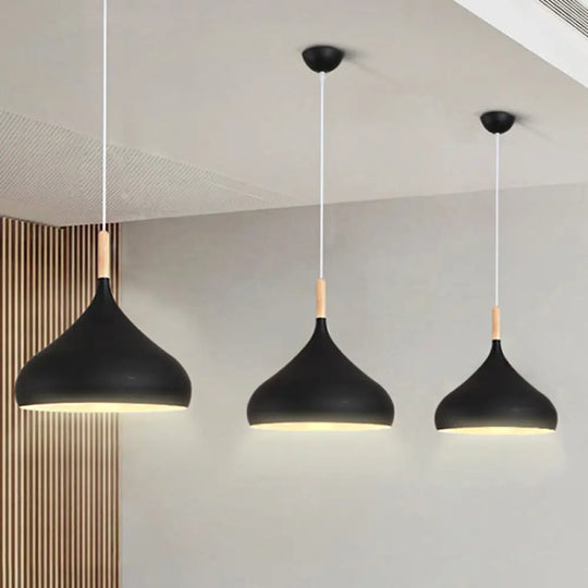 9.5’/12.5’/14’W Teardrop Pendant Lighting In Nordic Style Metal 1 Light Black/White/Gold