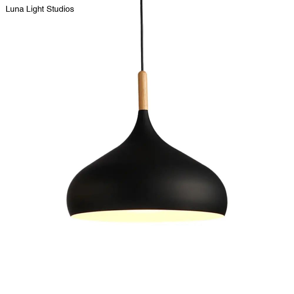 9.5’/12.5’/14’W Teardrop Pendant Lighting In Nordic Style Metal 1 Light Black/White/Gold Hanging