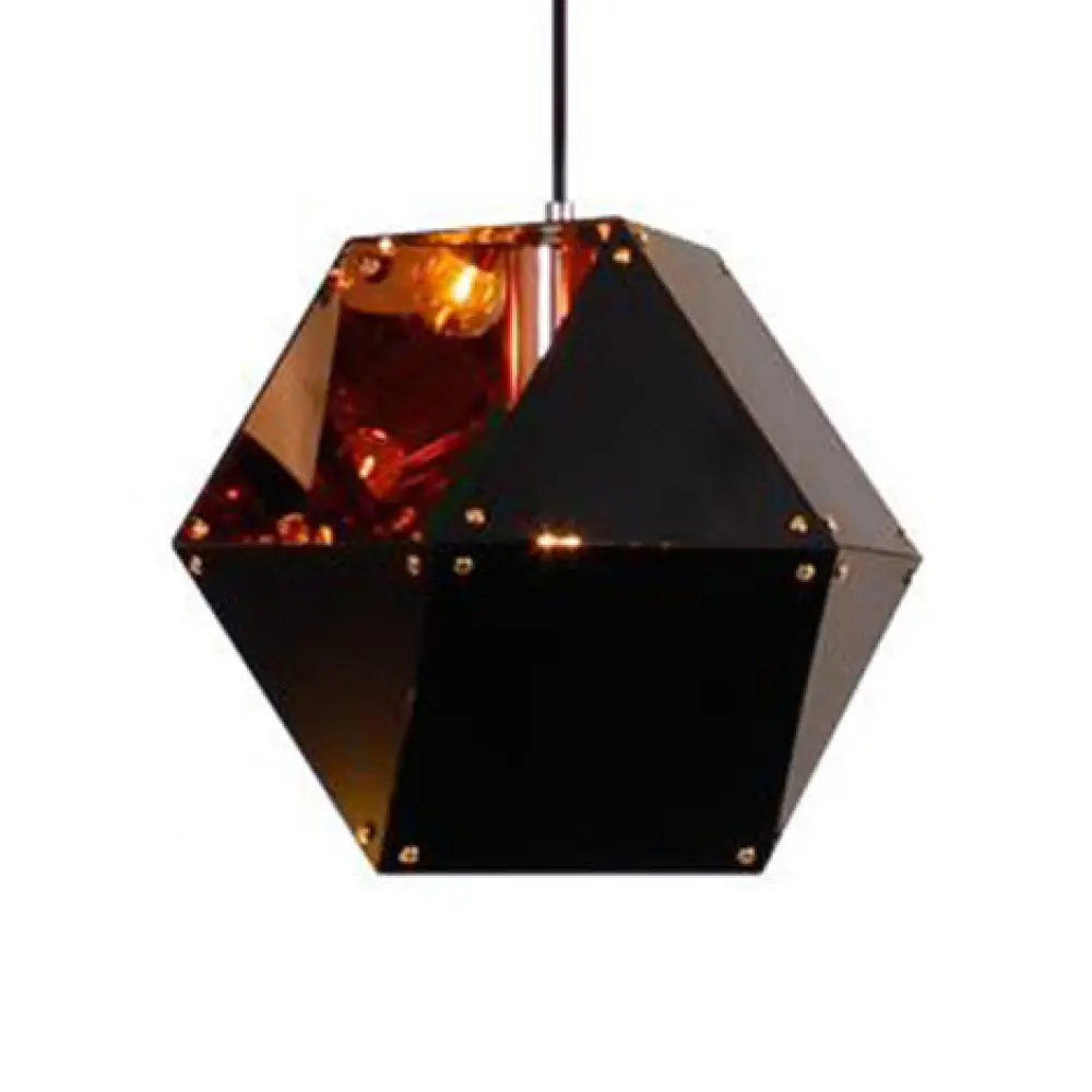 9.5’/12’ Gem Hanging Light Kit - Minimalist Metal Pendant Lamp In Black/White/Pink Black / 9.5’