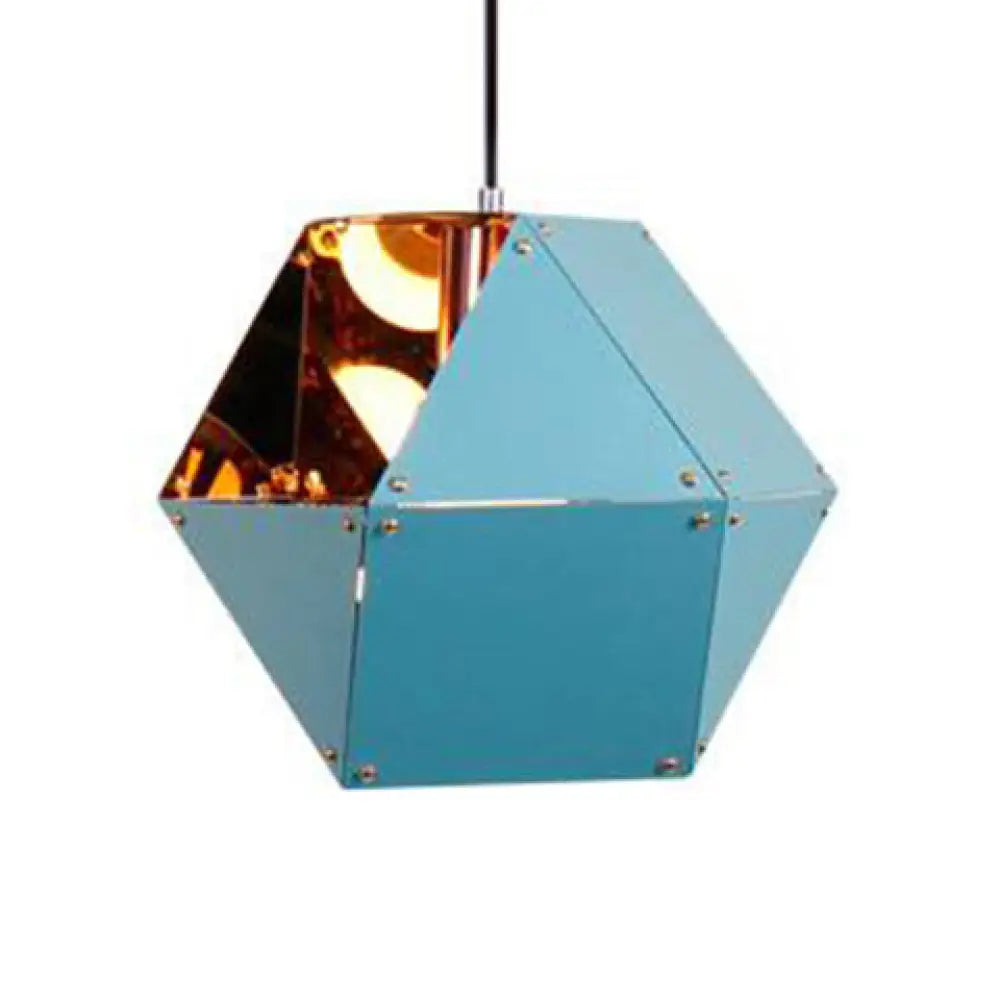 9.5’/12’ Gem Hanging Light Kit - Minimalist Metal Pendant Lamp In Black/White/Pink Blue / 9.5’