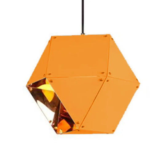 9.5’/12’ Gem Hanging Light Kit - Minimalist Metal Pendant Lamp In Black/White/Pink Yellow / 9.5’